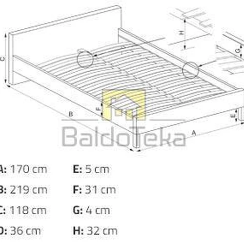 Patogi 160x200 čiužiniui skirta lova su gobelenu
