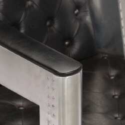 Aviator krėslas, juodos spalvos, tikra oda - Foteliai