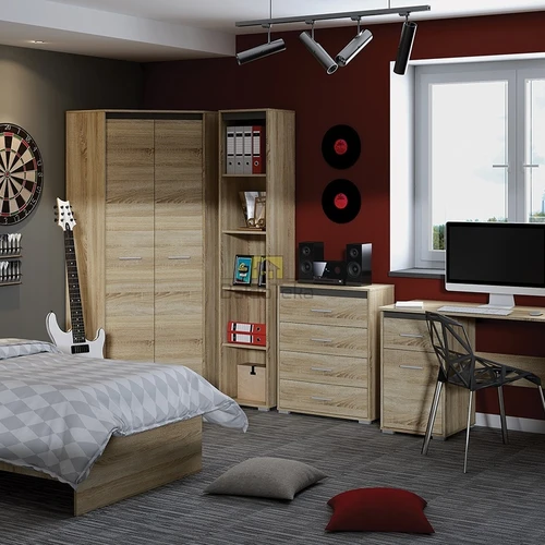 Šviesaus ąžuolo sonoma + antracito spintelė