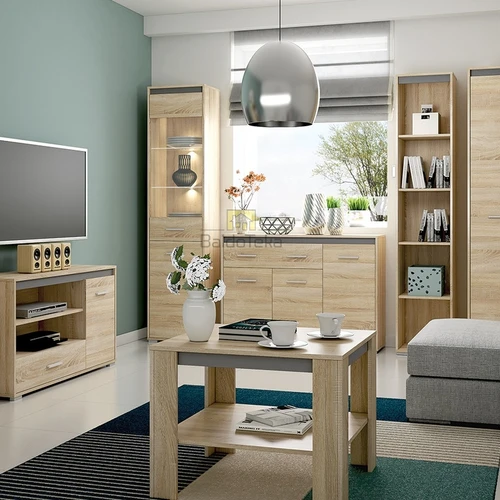 Šviesaus ąžuolo sonoma + antracito spalvos LMDP stalas 120x76x55 cm