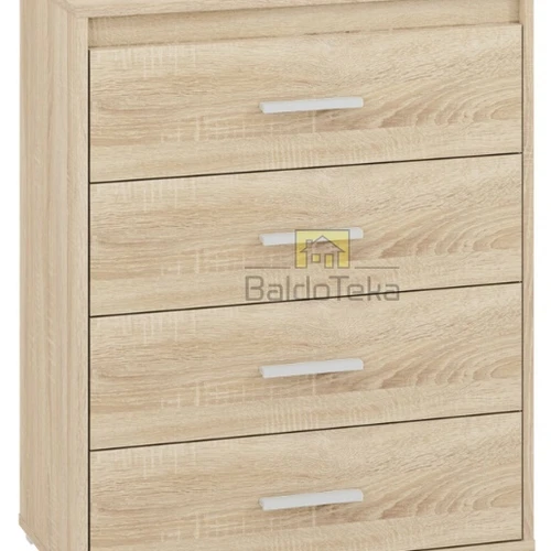 Šviesaus ąžuolo sonoma spintelė su balta matine plokšte