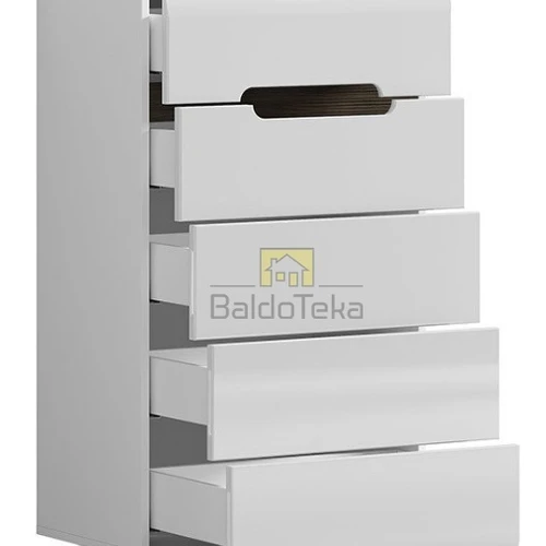 Balti blizgūs fasadai ir matinis korpusas