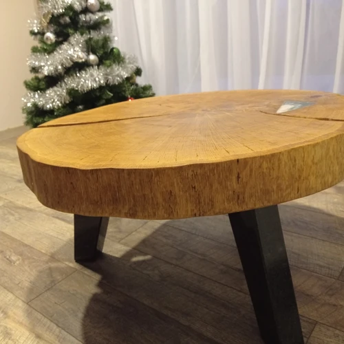 Ąžuolinis stalas su natūralia granito plokšte