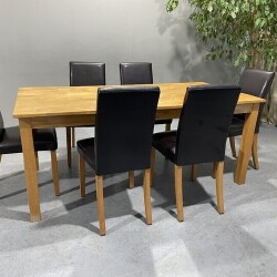 Ąžuolinis valgomojo stalas su 6 kėdėmis - Valgomojo komplektai