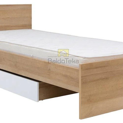 Minimalistinė lova su ąžuolo Riviera atspalviu