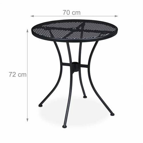Balkono stalas Relaxdays 10036727.0, apvalus, Ø 70 × 72 cm - Lauko baldų komplektai