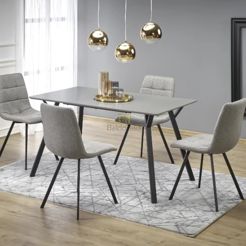 Ergonominis 140x80x74 cm stalas – šviesiai pilka/juoda spalva