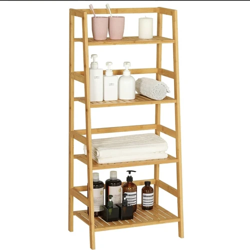 Tvarkinga 4 pakopų lentyna vonios reikmenims