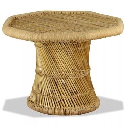 Bambukinis kavos staliukas, aštuonkampis, 60x60x45 cm