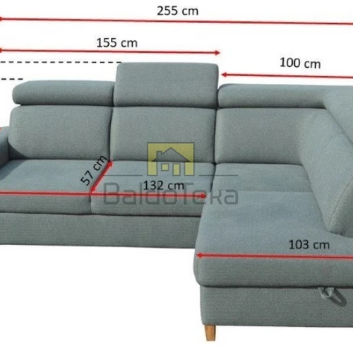 Ergonomiška sofos lova su natūraliomis kojelėmis