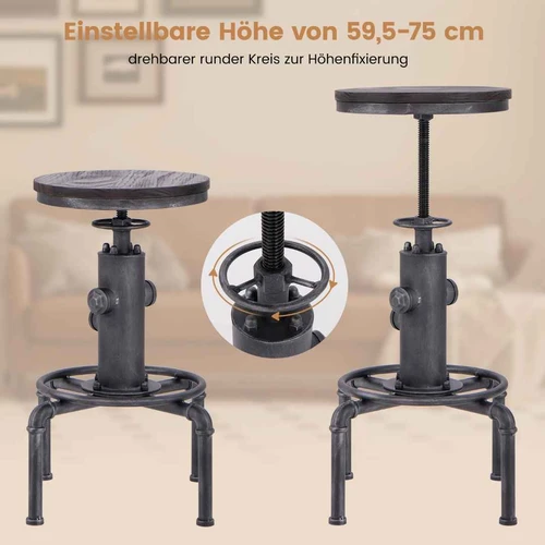 Reguliuojamo aukščio baro kėdė 59,5–75 cm