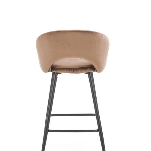 Patogi kėdė su aksominiu audiniu ir milteliniu plieno rėmu