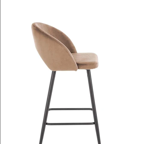 Ergonominė sofė su aksominiu audiniu ir smėlio spalva