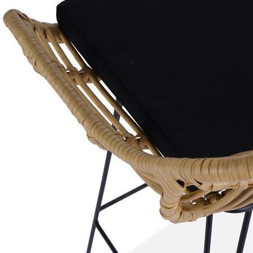 Ergonominės kėdės su natūraliu rotangu ir juodu plienu