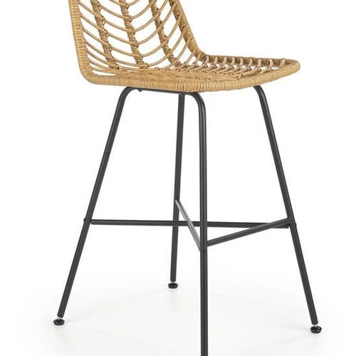 Moderni juoda kėdė su sintetiniu rotangu