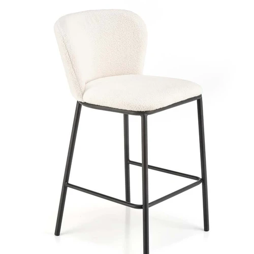 Elegantiška kreminės spalvos lova su milteliniu plieno apdirbimu