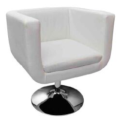 Baro kėdės, 2 vnt., baltos, dirbtinė oda - Foteliai