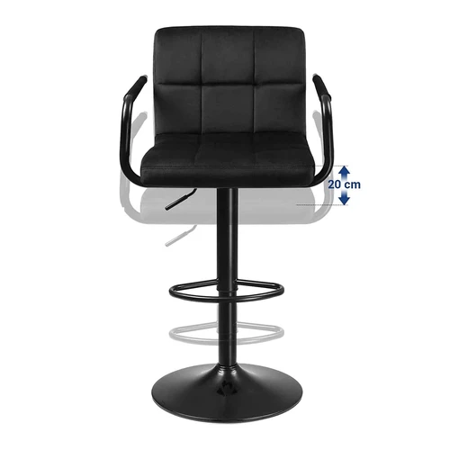 Juodos spalvos baro kėdės su metaline konstrukcija