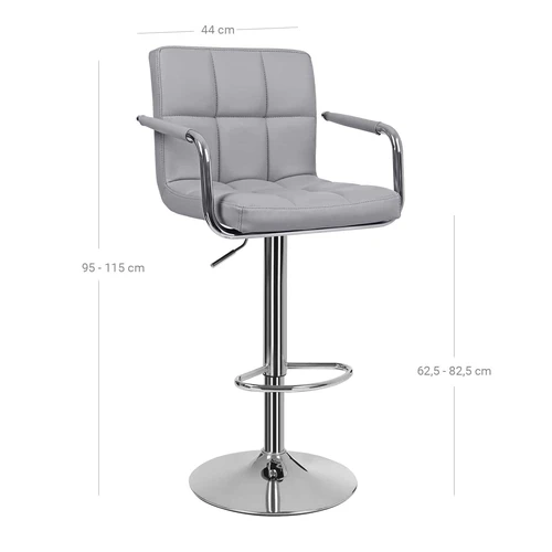 Neslystančios baro kėdės su padidinta pėdų atrama