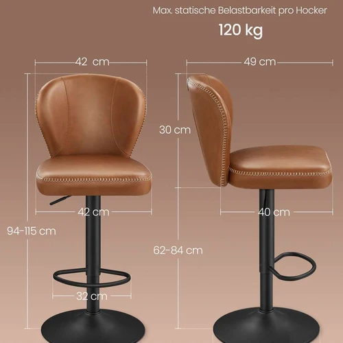 Elegantiškos karamelinės baro kėdės namams