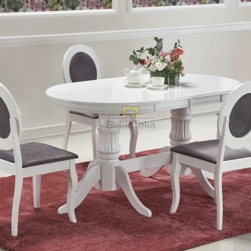 Tvirtas kaučiuko medžio stalas su gobelenu, 100 kg apkrova