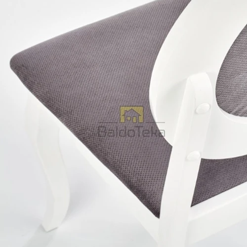 Ergonominė gobeleno kėdė su natūraliu medžiu