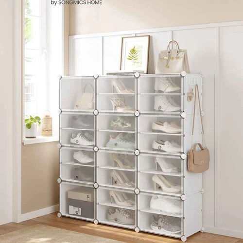 Batų lentyna 32x124,4x124,6cm., baltos spalvos - Batų dėžės, stovai