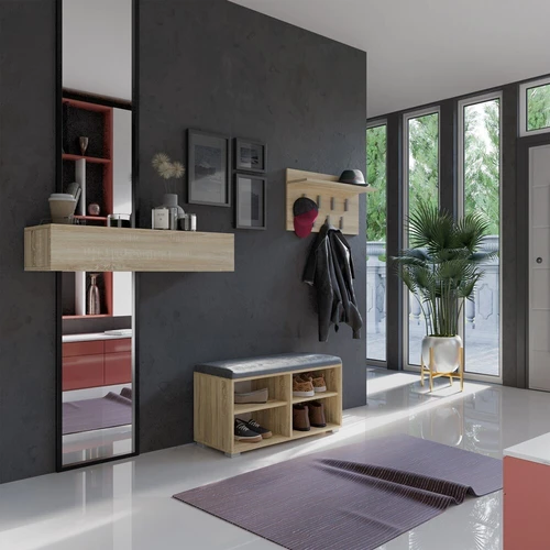 Kompaktiška batų spinta su minkšta sėdyne