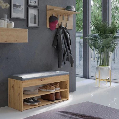 Stilinga 2-ų skyrių batų lentyna su minkštu sėdynės pagalvu