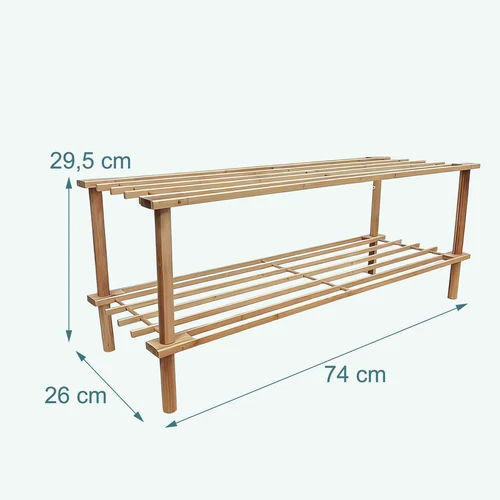 Batų lentyna Relaxdays, 2 lygių, 74 × 29,5 × 26 cm - Batų dėžės, stovai