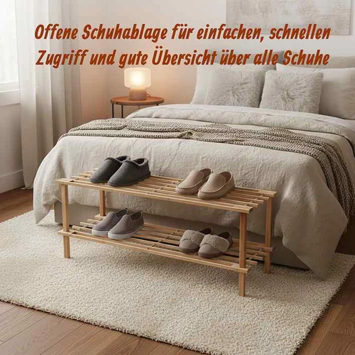 Batų lentyna Relaxdays, 2 lygių, 74 × 29,5 × 26 cm - Batų dėžės, stovai