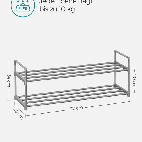 Batų lentyna su 2 lygiais LSA012G01 - Batų dėžės, stovai