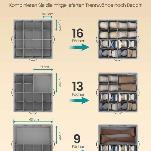 Batų organizatorius SONGMICS, iki 16 porų, Pilka - Batų dėžės, stovai