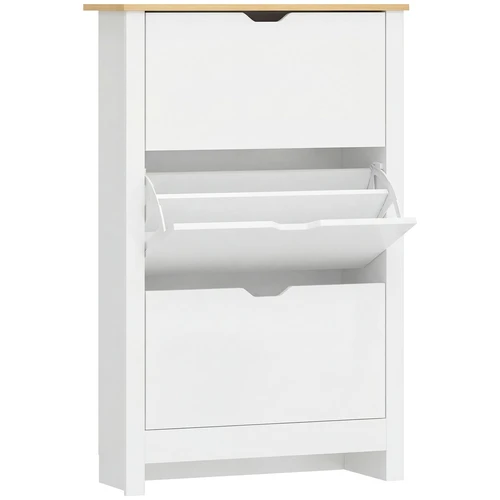 Batų spinta Homcom 72x26x112cm., baltos/šviesiai rudos spalvos