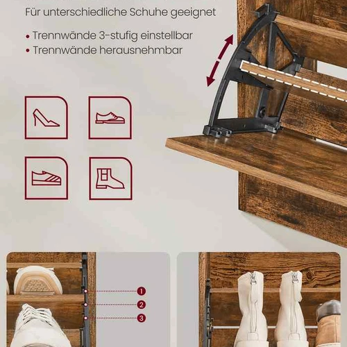 Ruda batų spintelė 75kg apkrovai