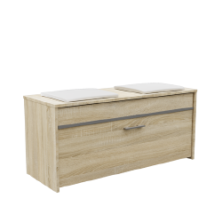 Moderni batų spintelė su 2 lentynomis ir dekoratyvine aliuminio juostele