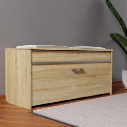 Praktiška batų spintelė su atverčiamomis durelėmis ir daiktadėže