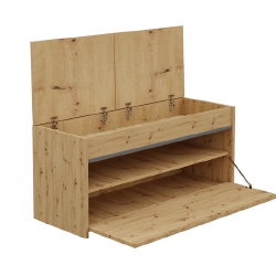 Kompaktiška batų spintelė su paminkštinta sėdimąja dalimi