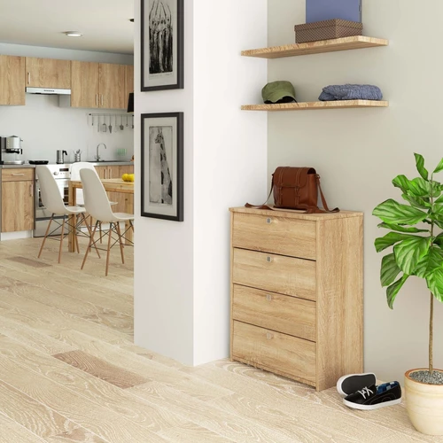 Tvirtos konstrukcijos batų spintelė su lengvai atidaromomis durelėmis