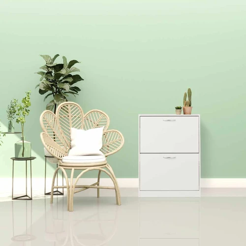 Batų spintelė Relaxdays 10048932_340, 2 skyriai, Balta, 60 × 80 × 24 cm - Batų dėžės, stovai