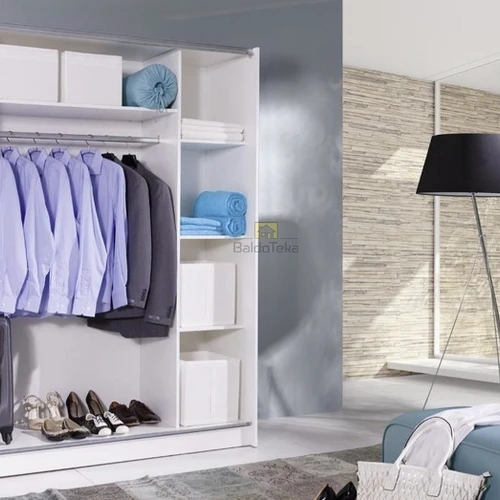 Didelė spinta balta matinė, 150x206x62 cm, LMDP