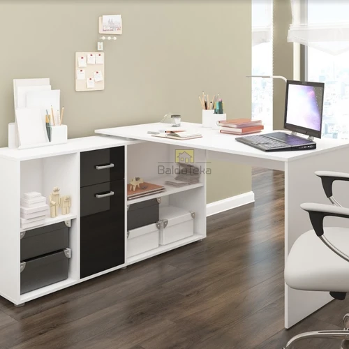 Ąžuolo artisan spinta su balta blizgi