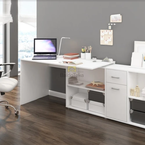 Ąžuolo artisan spinta su balta blizgi