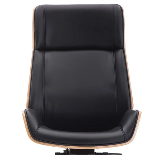 Patogi biuro kėdė su dirbtine oda ir medienos imitacija