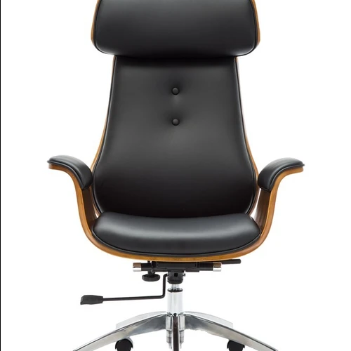 Stabili biuro kėdė su aliuminio kryžme ir guminiais ratais