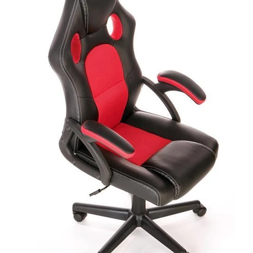 Juodos ir raudonos spalvos kėdė su ergonominiais matmenimis