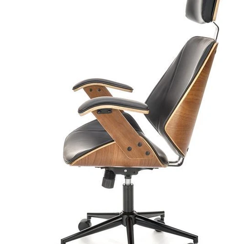 Komfortiška kėdė su lenkta fanera ir eko oda