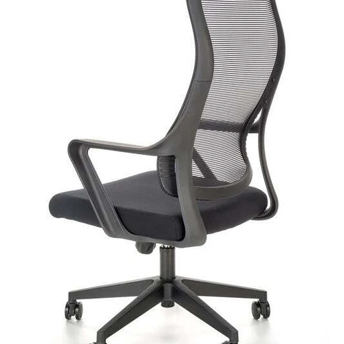 Moderni juoda kėdė su tinkleliu ir ergonominiais matmenimis