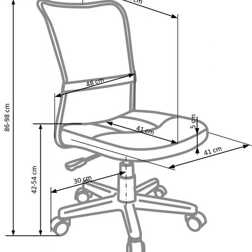 Žalios spalvos kėdė su ergonominiais matmenimis
