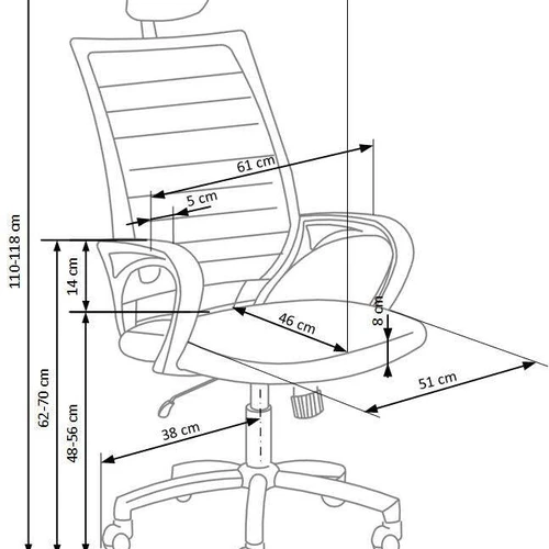 Reguliuojama ergonominė kėdė su membraniniu audiniu
